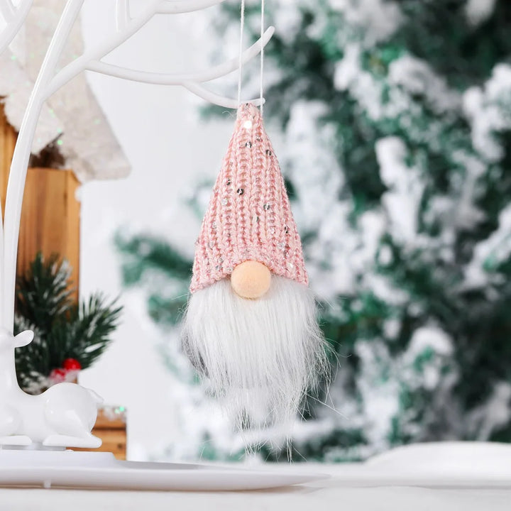 Christmas Gnome Hanging Ornaments – Small Santa Decorations for Tree & Home