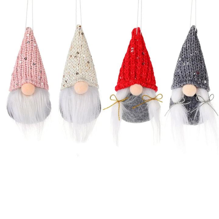 Christmas Gnome Hanging Ornaments – Small Santa Decorations for Tree & Home