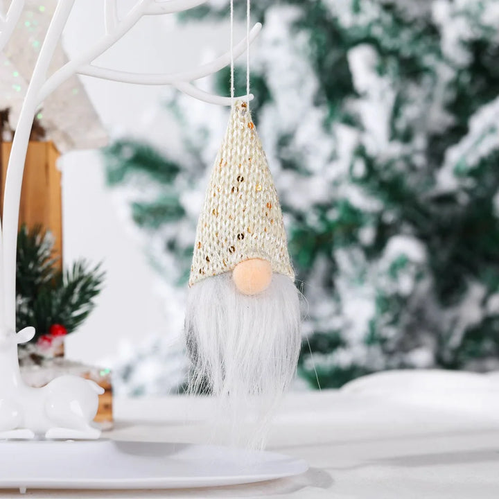 Christmas Gnome Hanging Ornaments – Small Santa Decorations for Tree & Home
