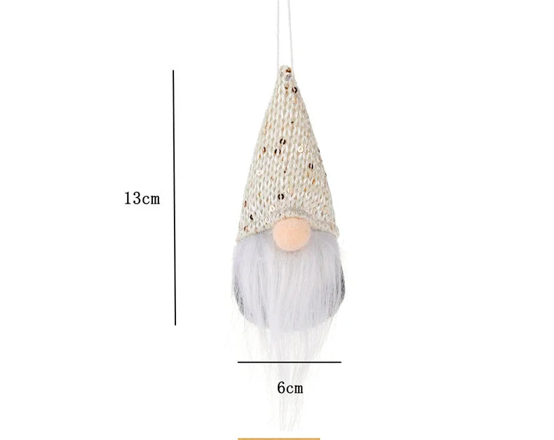 Christmas Gnome Hanging Ornaments – Small Santa Decorations for Tree & Home