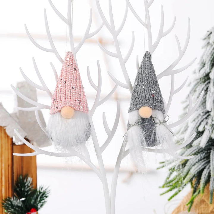 Christmas Gnome Hanging Ornaments – Small Santa Decorations for Tree & Home