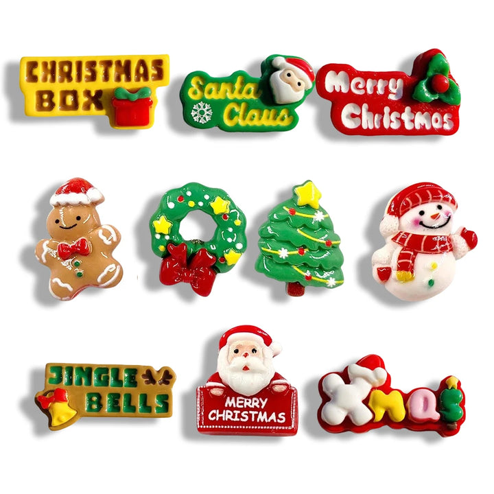 10pcs Christmas Snowman Fridge Magnets – Cute Resin Christmas Holiday Kitchen Decor