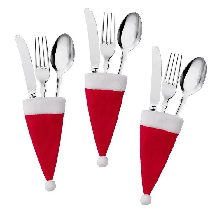 Christmas Cutlery Holders – Festive Tableware Bags for Forks & Knives