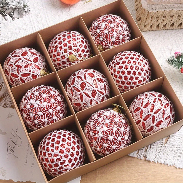 9pcs 8cm Colorful Christmas Ball Ornaments – Shatterproof Tree Decorations