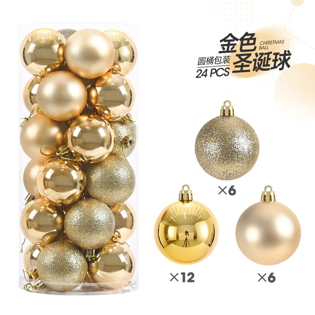 24pcs 3cm Christmas Tree Ornaments – Mini Hanging Ball Decorations