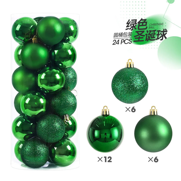 24pcs 3cm Christmas Tree Ornaments – Mini Hanging Ball Decorations