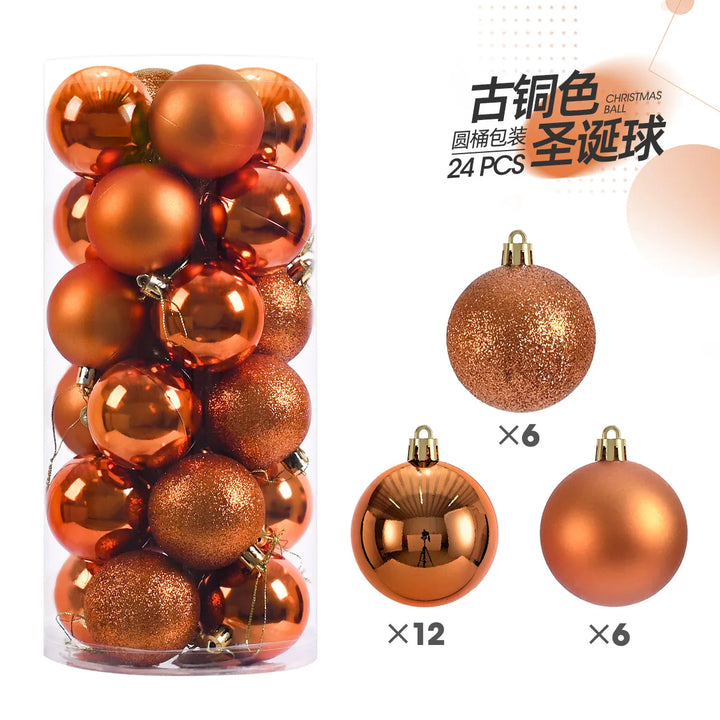 24pcs 3cm Christmas Tree Ornaments – Mini Hanging Ball Decorations