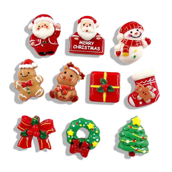 10pcs Christmas Snowman Fridge Magnets – Cute Resin Christmas Holiday Kitchen Decor