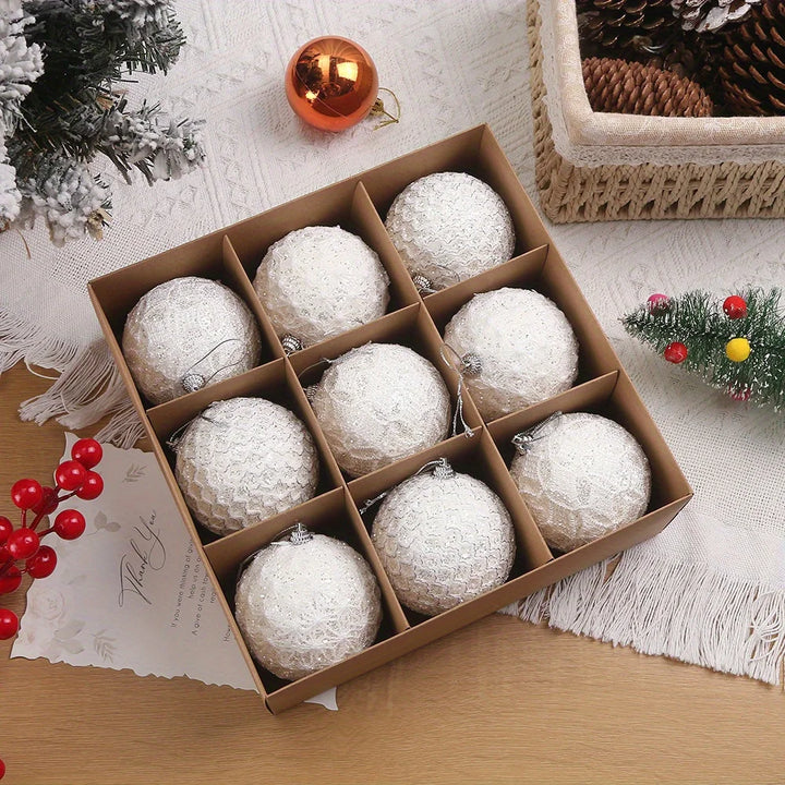 9pcs 8cm Colorful Christmas Ball Ornaments – Shatterproof Tree Decorations