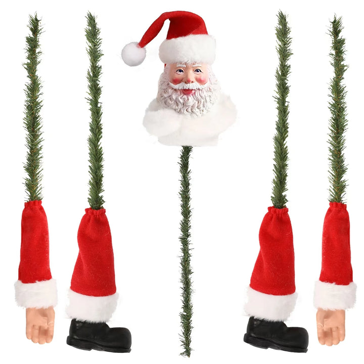 Grinch & Elf Christmas Tree Topper – Head, Arms & Legs Decoration for Xmas Tree & Party