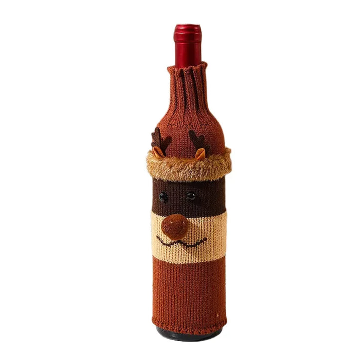 Christmas Wine Bottle Covers – Santa & Snowman Holiday Decor Bags