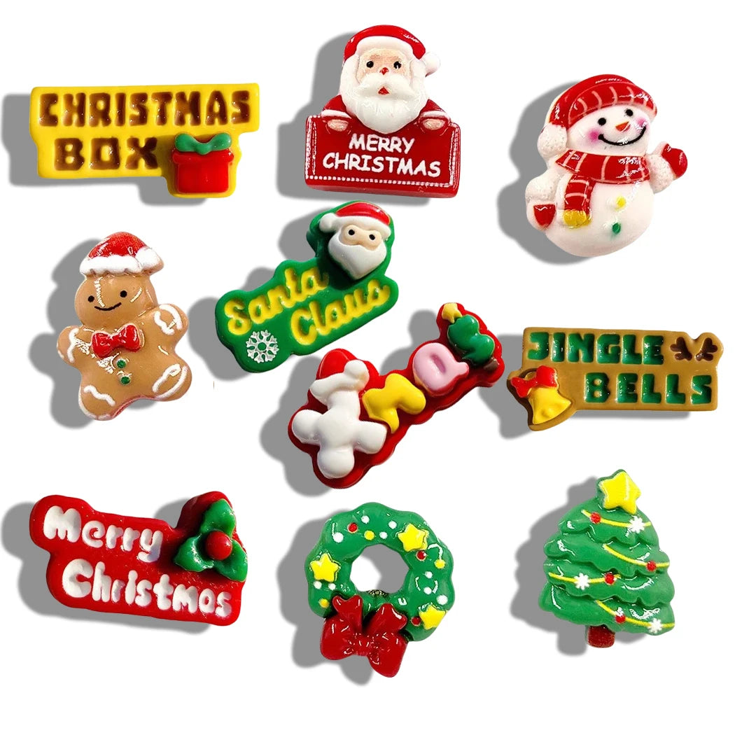10pcs Christmas Snowman Fridge Magnets – Cute Resin Christmas Holiday Kitchen Decor