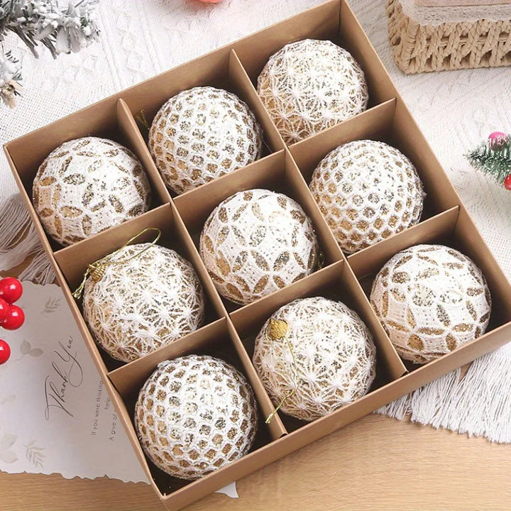 9pcs 8cm Colorful Christmas Ball Ornaments – Shatterproof Tree Decorations