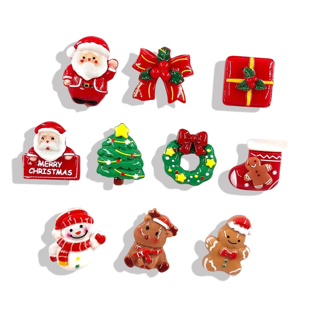 10pcs Christmas Snowman Fridge Magnets – Cute Resin Christmas Holiday Kitchen Decor