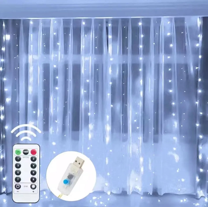 3M LED Curtain String Christmas Fairy Lights - XmasTree Online