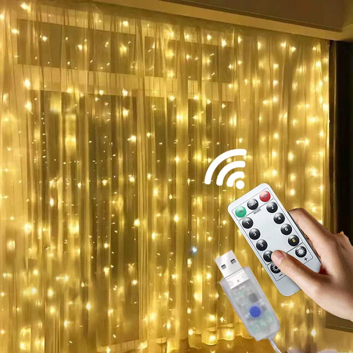 3M LED Curtain String Christmas Fairy Lights - XmasTree Online