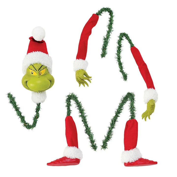 Grinch & Elf Christmas Tree Topper – Head, Arms & Legs Decoration for Xmas Tree & Party