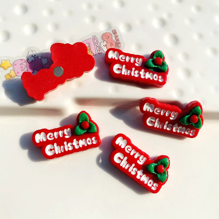 10pcs Christmas Snowman Fridge Magnets – Cute Resin Christmas Holiday Kitchen Decor