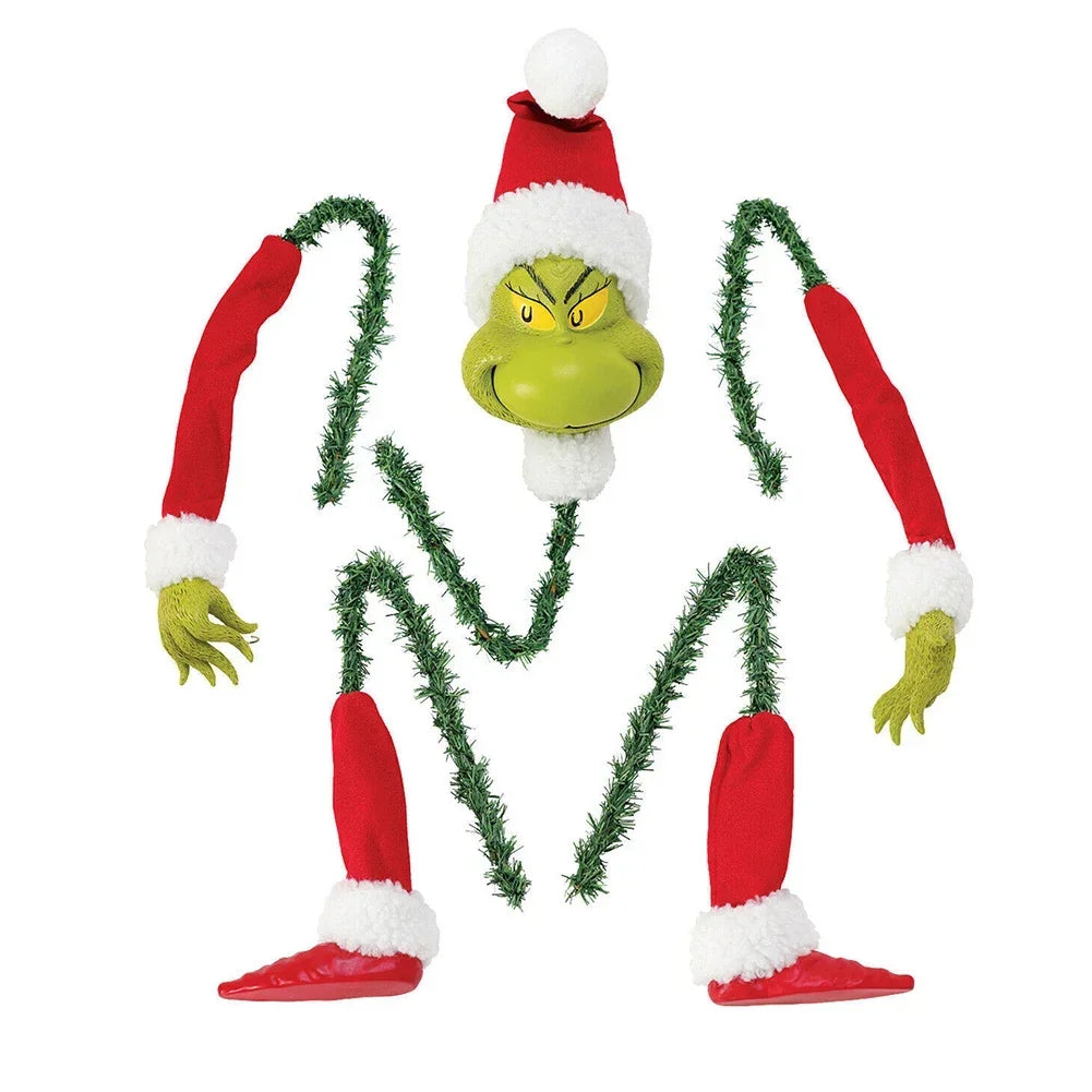 Grinch & Elf Christmas Tree Topper – Head, Arms & Legs Decoration for Xmas Tree & Party