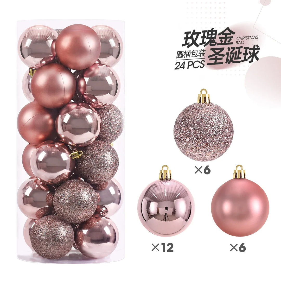 24pcs 3cm Christmas Tree Ornaments – Mini Hanging Ball Decorations