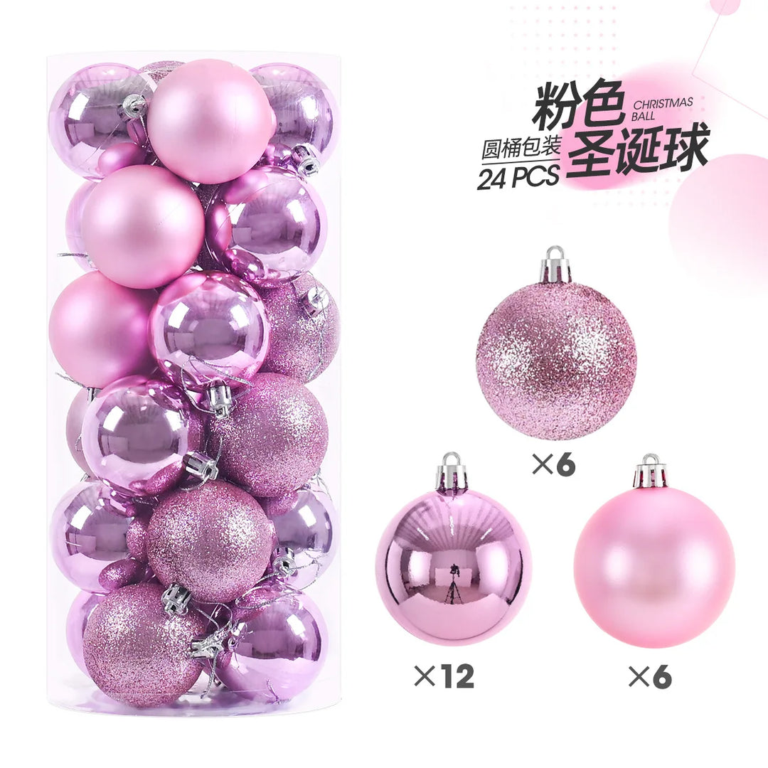 24pcs 3cm Christmas Tree Ornaments – Mini Hanging Ball Decorations