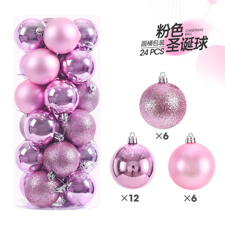 24pcs 3cm Christmas Tree Ornaments – Mini Hanging Ball Decorations