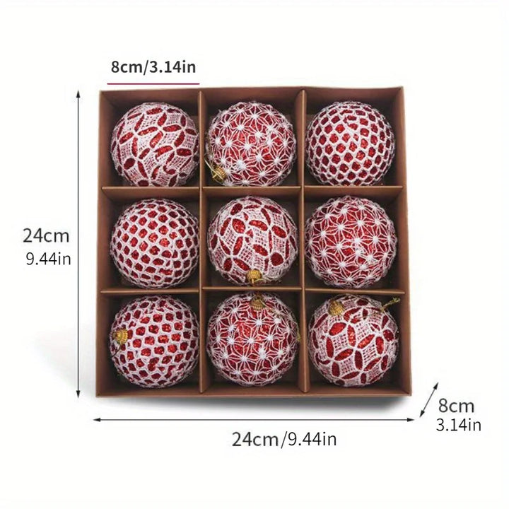 9pcs 8cm Colorful Christmas Ball Ornaments – Shatterproof Tree Decorations