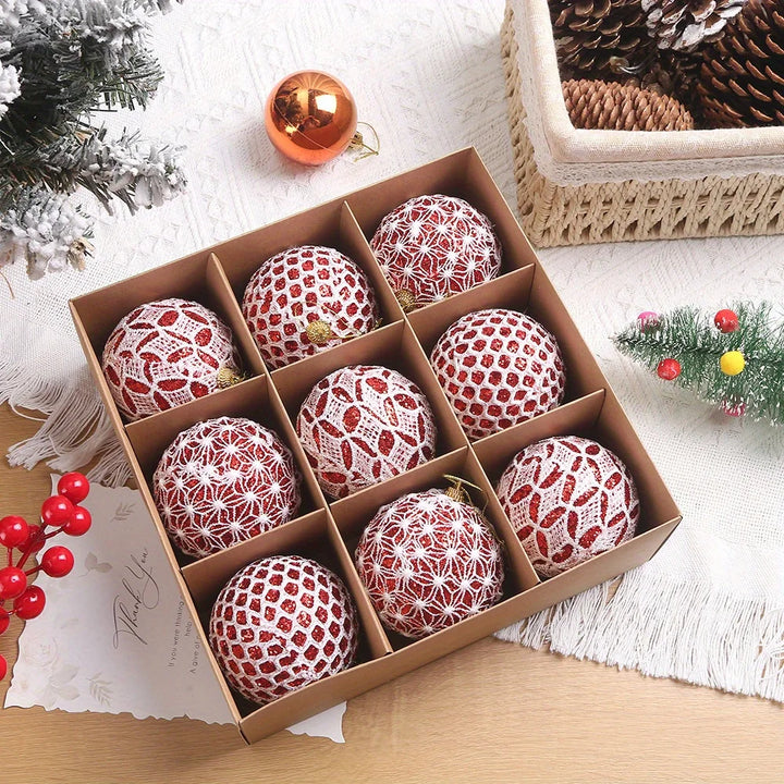 9pcs 8cm Colorful Christmas Ball Ornaments – Shatterproof Tree Decorations