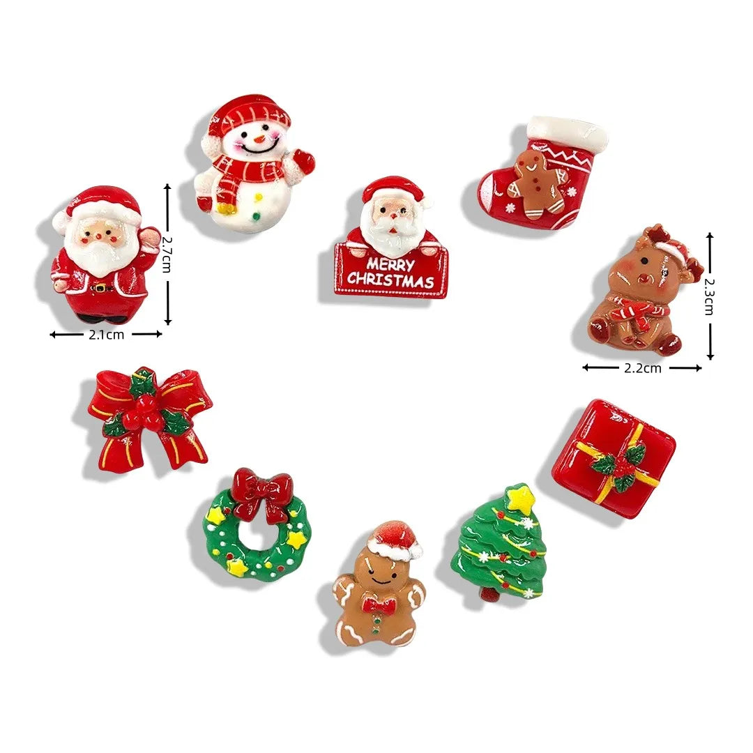 10pcs Christmas Snowman Fridge Magnets – Cute Resin Christmas Holiday Kitchen Decor