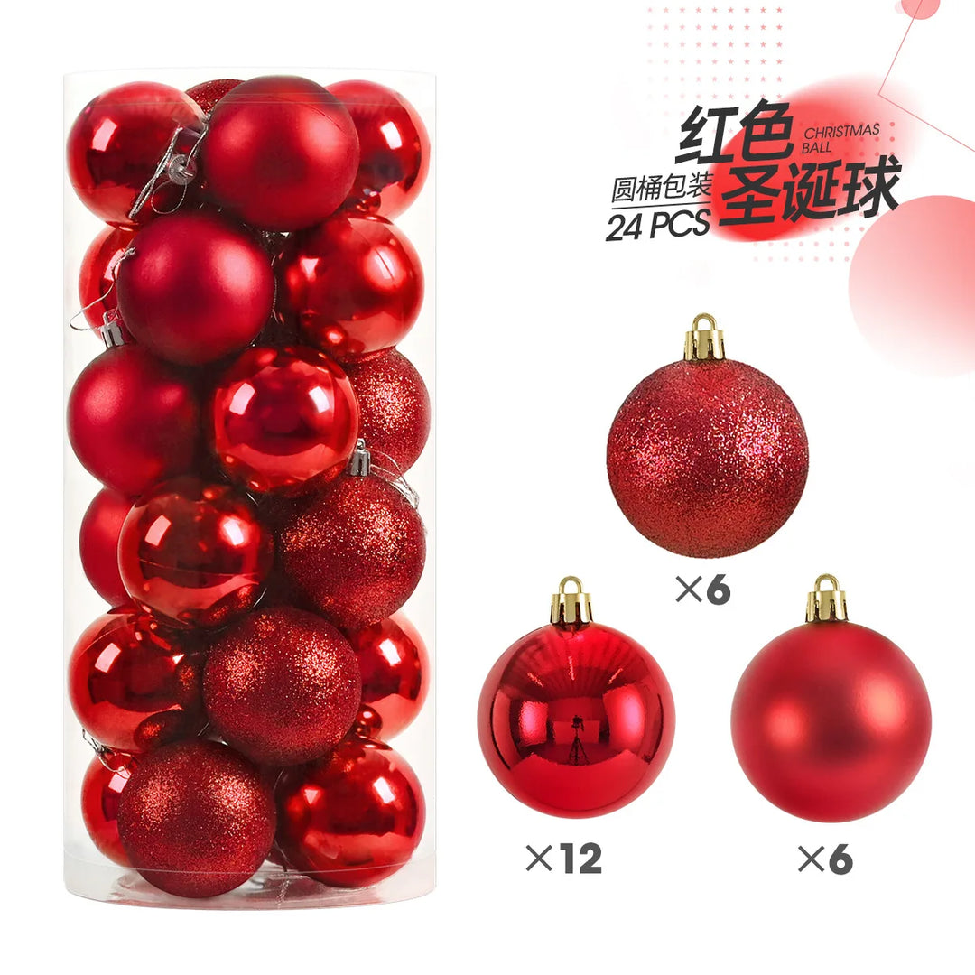 24pcs 3cm Christmas Tree Ornaments – Mini Hanging Ball Decorations