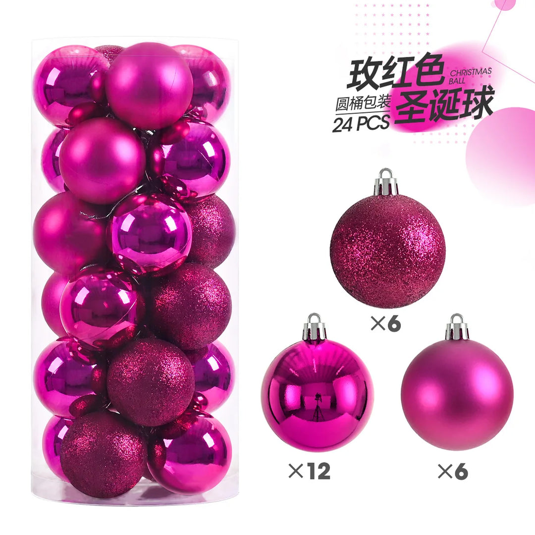 24pcs 3cm Christmas Tree Ornaments – Mini Hanging Ball Decorations