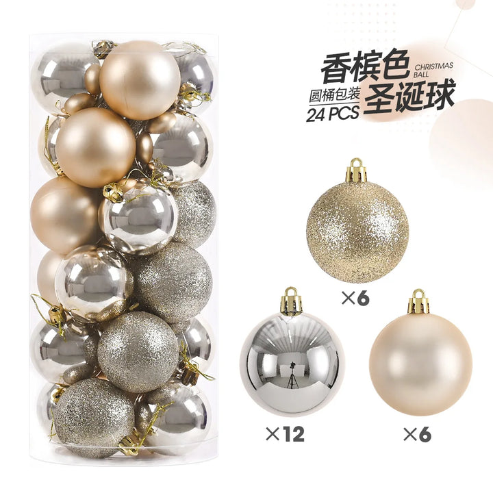 24pcs 3cm Christmas Tree Ornaments – Mini Hanging Ball Decorations
