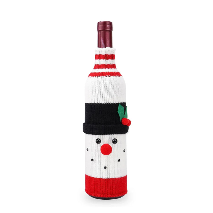 Christmas Wine Bottle Covers – Santa & Snowman Holiday Decor Bags