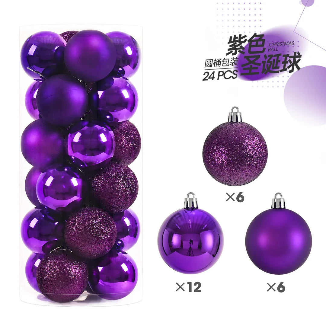 24pcs 3cm Christmas Tree Ornaments – Mini Hanging Ball Decorations
