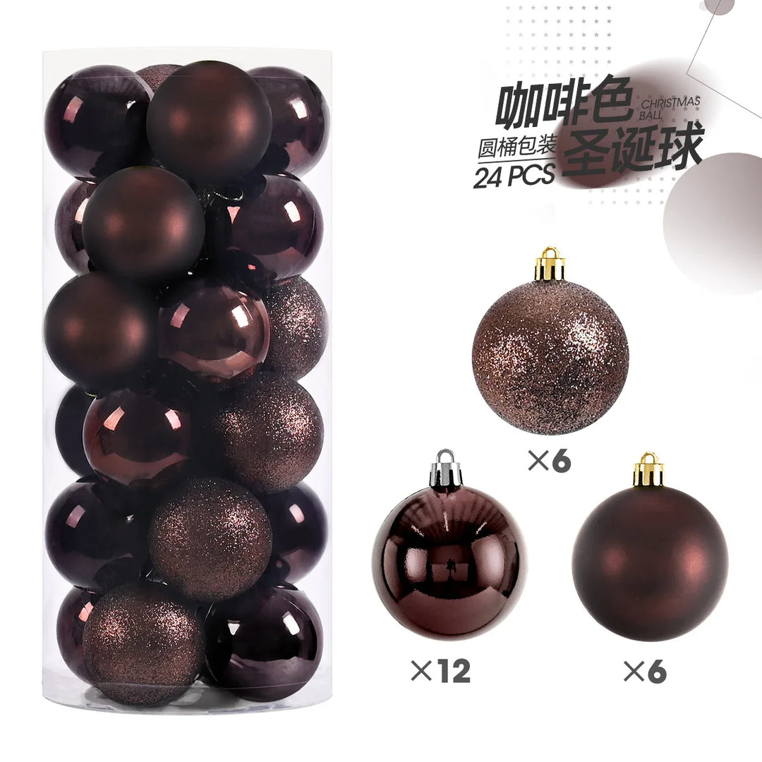 24pcs 3cm Christmas Tree Ornaments – Mini Hanging Ball Decorations