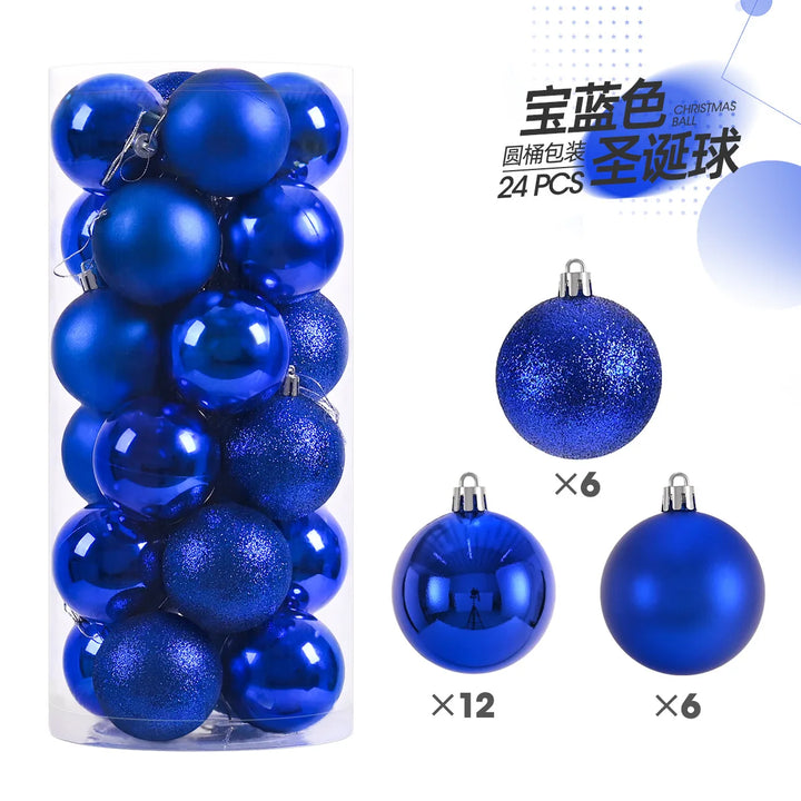 24pcs 3cm Christmas Tree Ornaments – Mini Hanging Ball Decorations