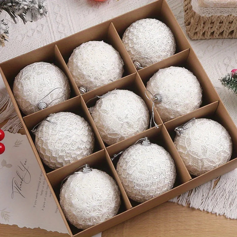 9pcs 8cm Colorful Christmas Ball Ornaments – Shatterproof Tree Decorations