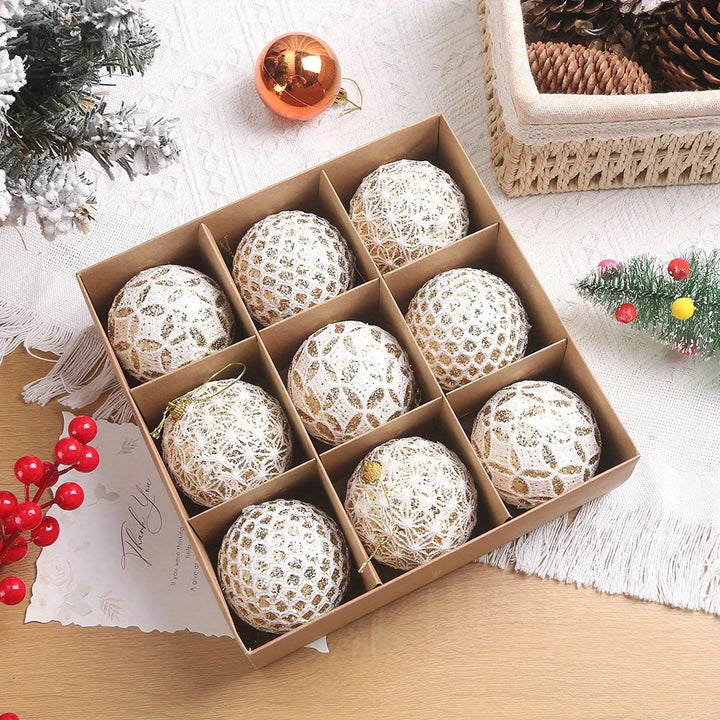 9pcs 8cm Colorful Christmas Ball Ornaments – Shatterproof Tree Decorations