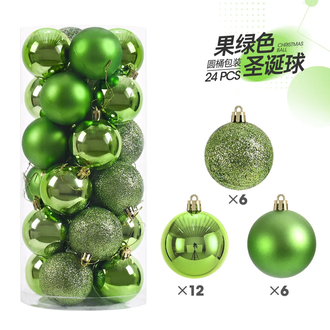 24pcs 3cm Christmas Tree Ornaments – Mini Hanging Ball Decorations
