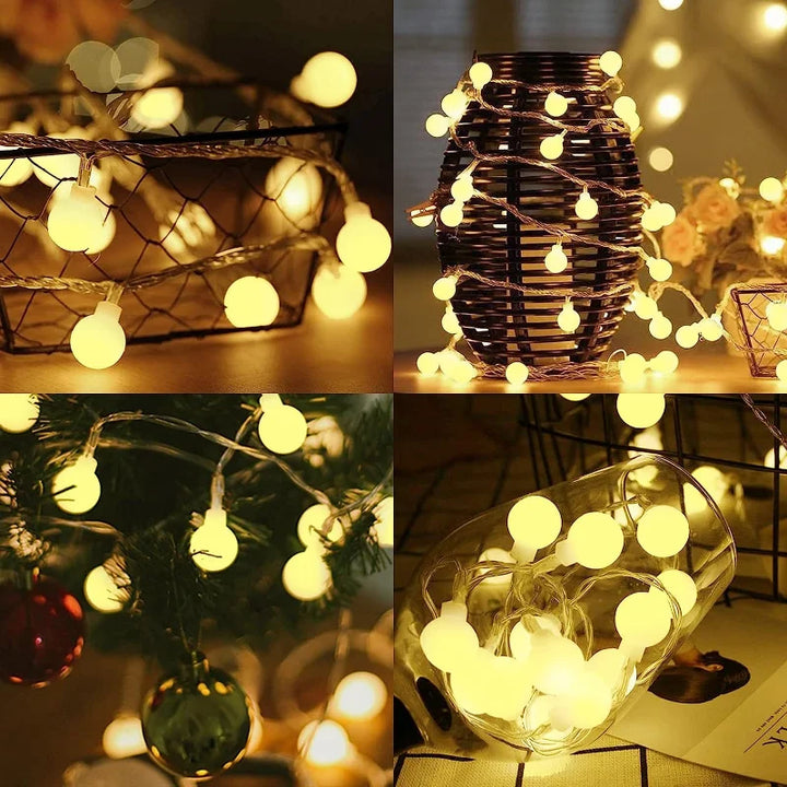 10M Globe Fairy Lights – USB/Battery String Lights for Christmas, Garden & Indoor Decor
