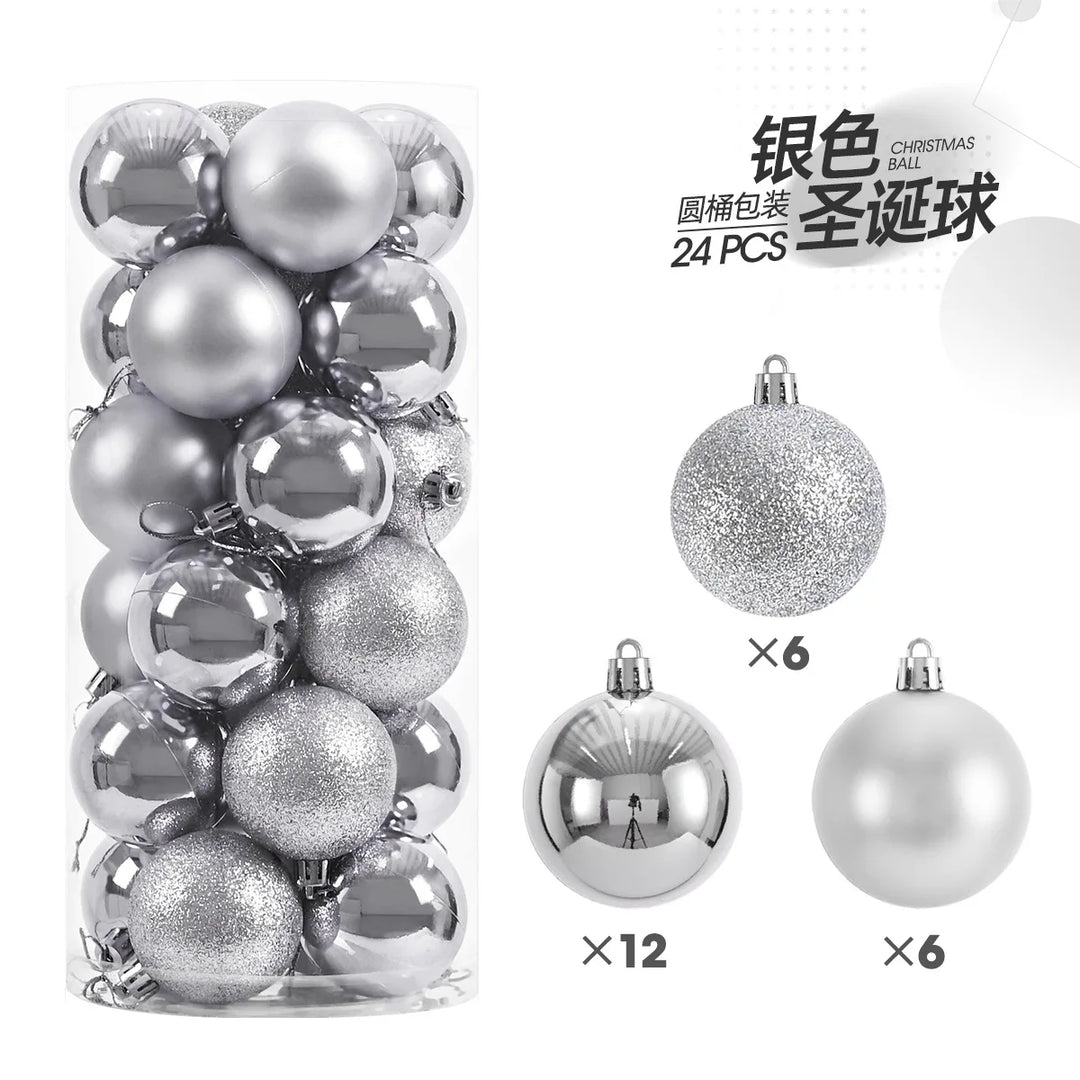 24pcs 3cm Christmas Tree Ornaments – Mini Hanging Ball Decorations