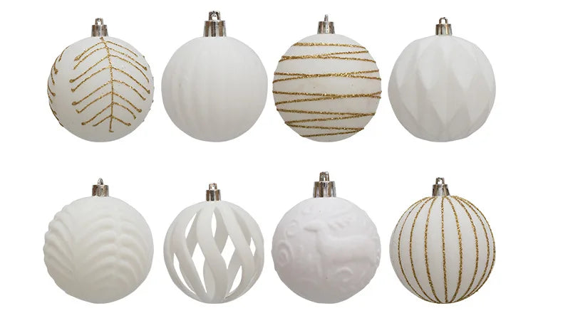 6/12pcs 6cm Christmas Ball Ornaments – Wine Red, Dark Green & White Shatterproof Tree Decorations