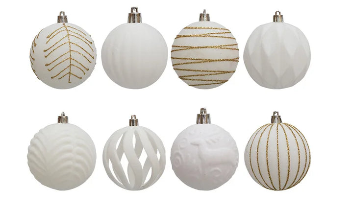 6/12pcs 6cm Christmas Ball Ornaments – Wine Red, Dark Green & White Shatterproof Tree Decorations