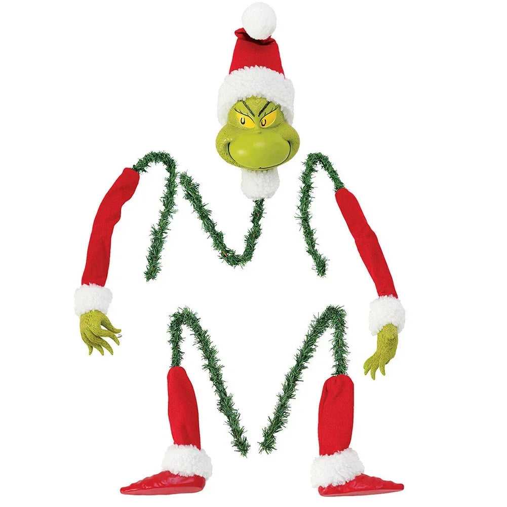 Grinch & Elf Christmas Tree Topper – Head, Arms & Legs Decoration for Xmas Tree & Party