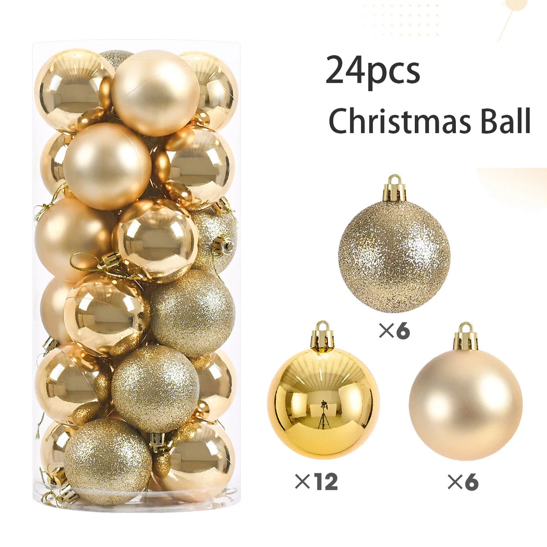 24pcs 3cm Christmas Tree Ornaments – Mini Hanging Ball Decorations